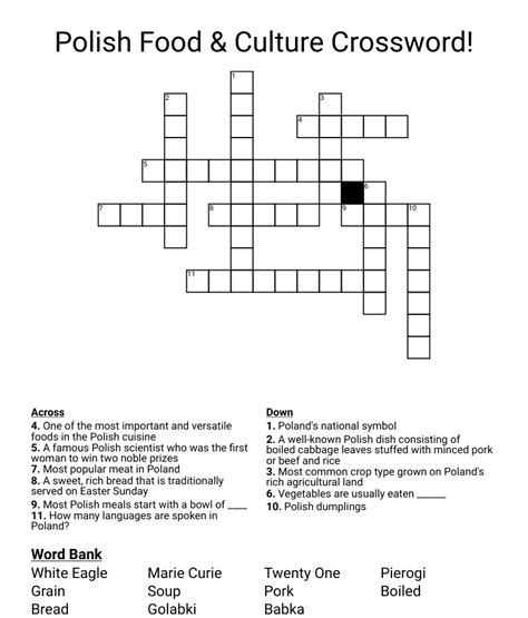 Roll the dough out, cut out circles, fill each circle with filling, fold the dough over, and pinch the edges shut. . Polish dumpling crossword